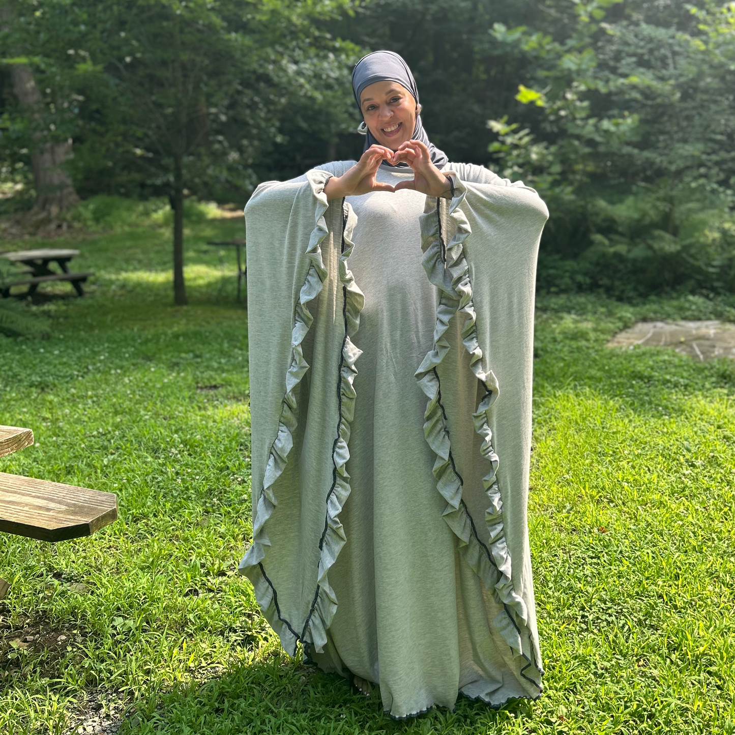 Barakah Grey Cozy Butterfly Abaya