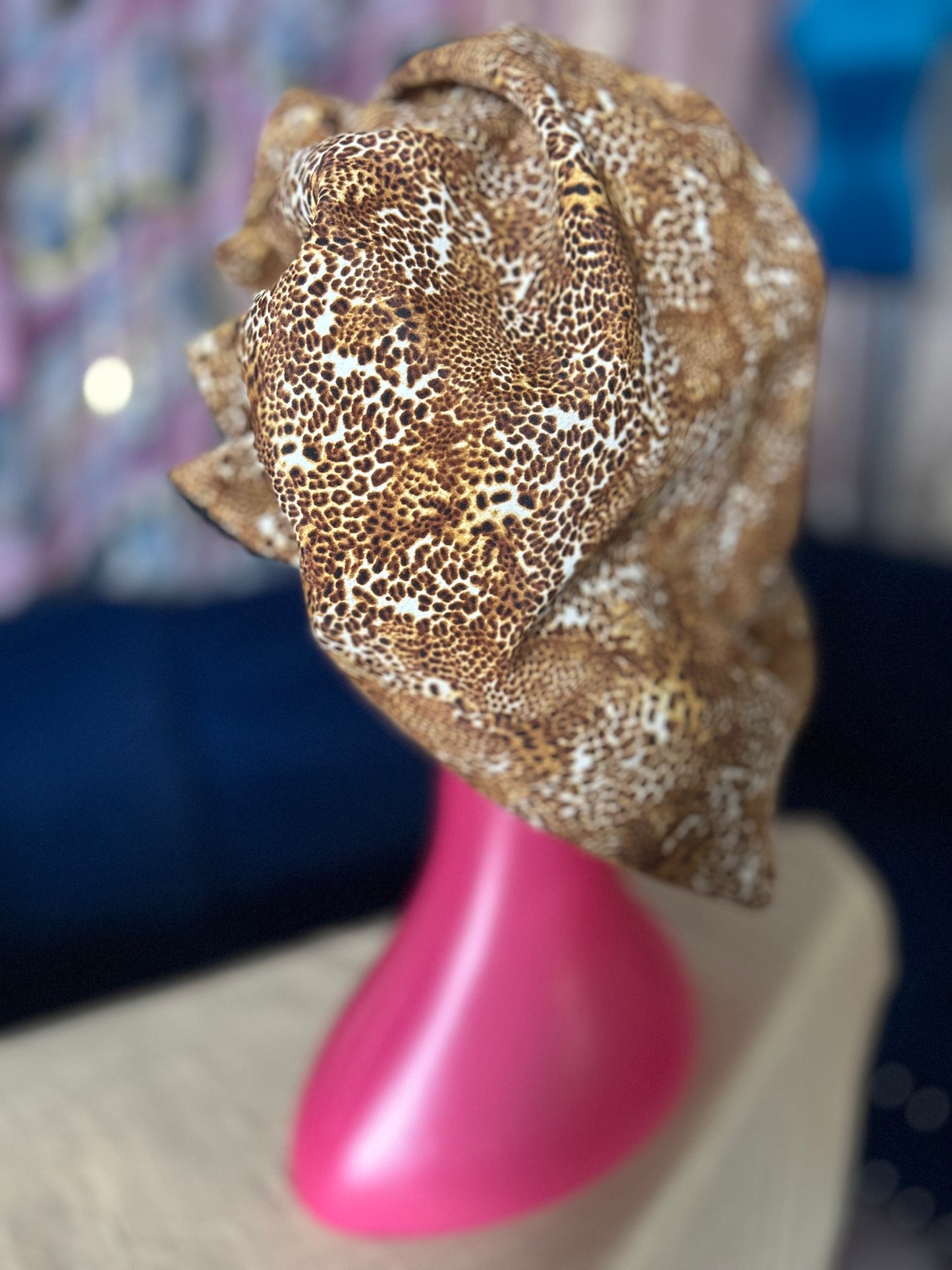 🐆 Cheetah Satin Bonnet