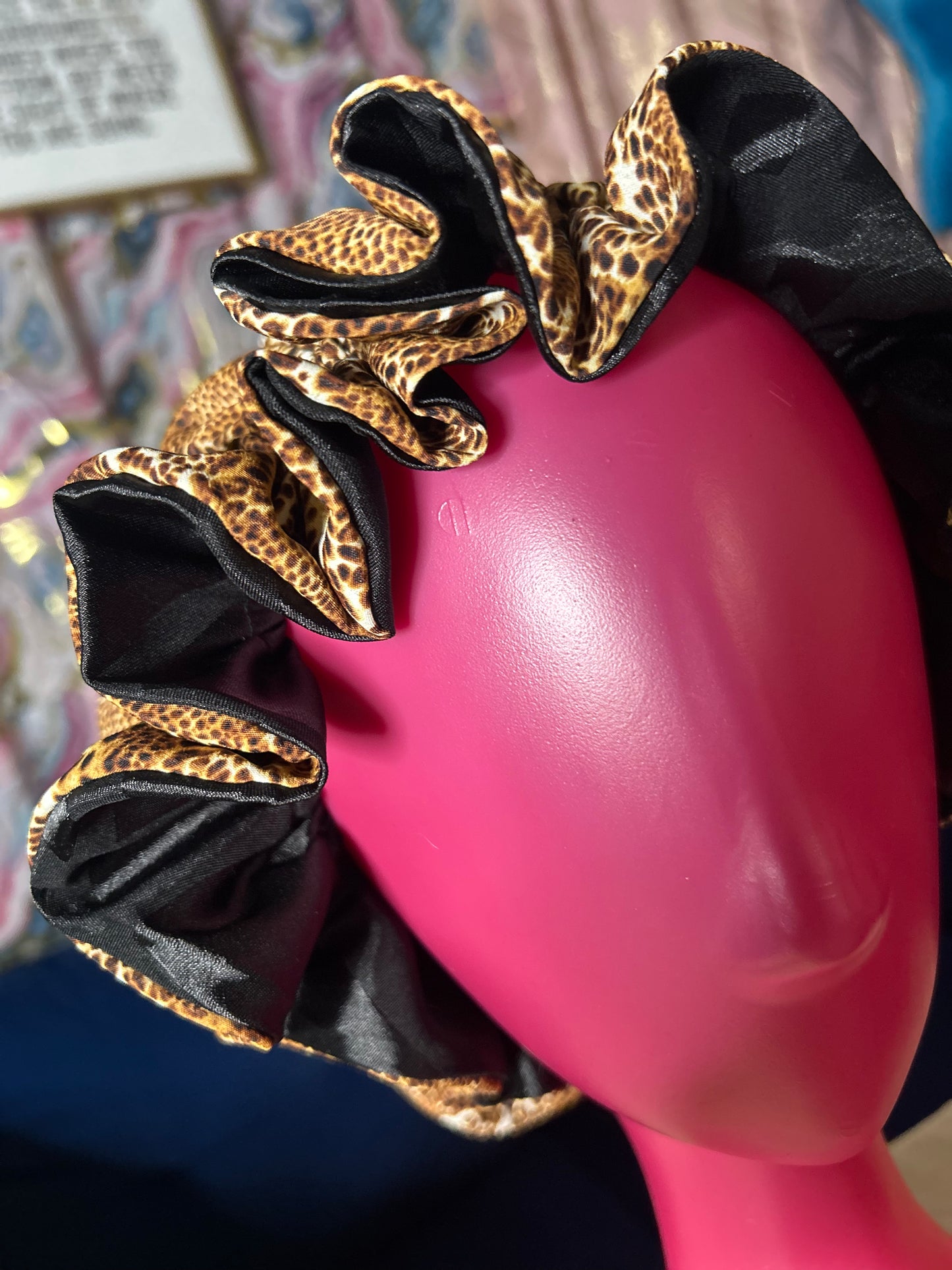 🐆 Cheetah Satin Bonnet