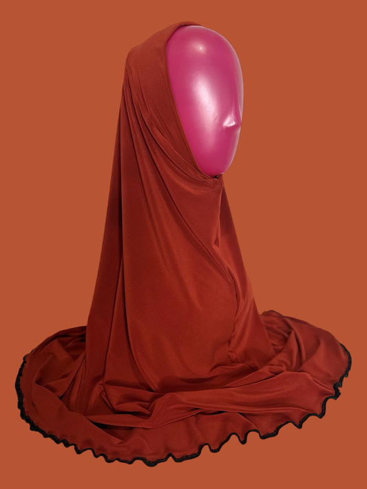 Saffron Fantasy- Reddish Orange Khimar