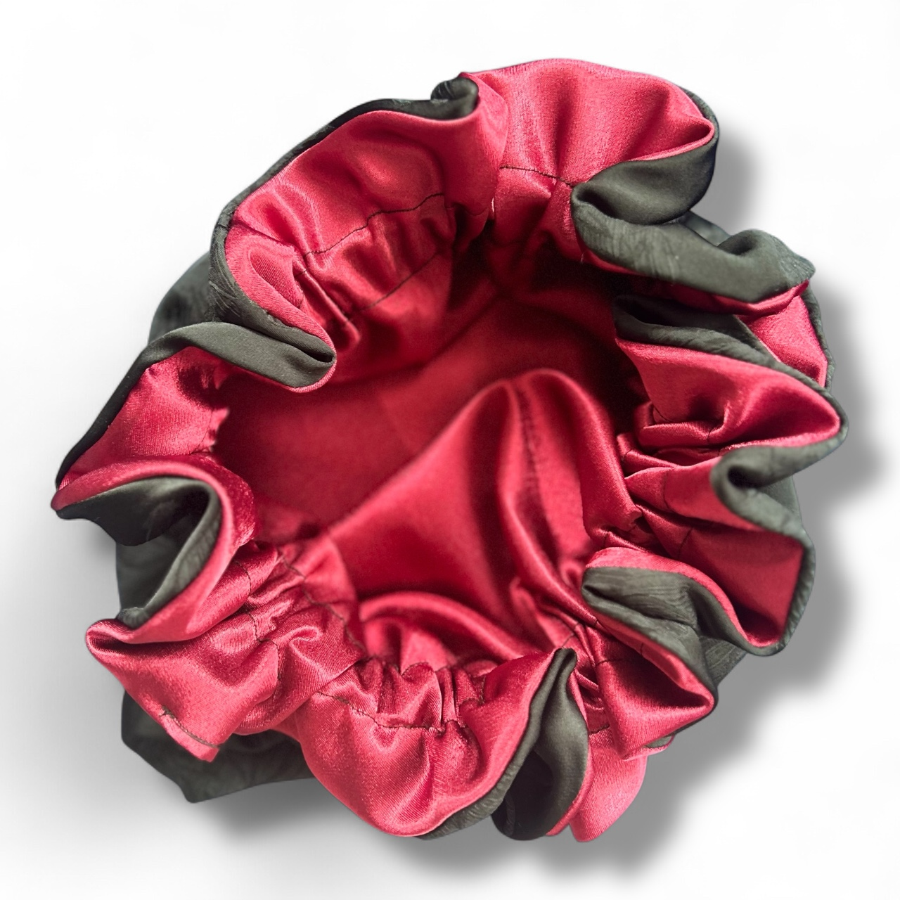 Reversible Rose Burgundy Satin Bonnet 🌹