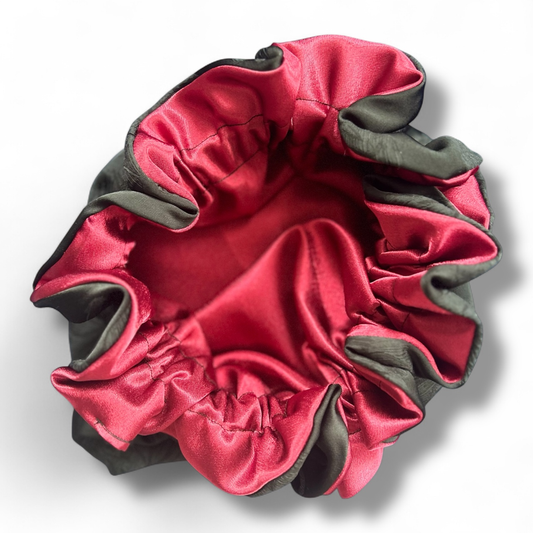 Reversible Rose Burgundy Satin Bonnet 🌹